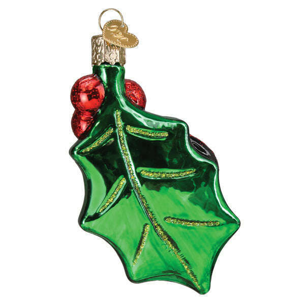 Old World Christmas Holly Ladybug Blown Glass Ornament