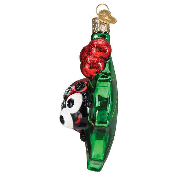 Old World Christmas Holly Ladybug Blown Glass Ornament