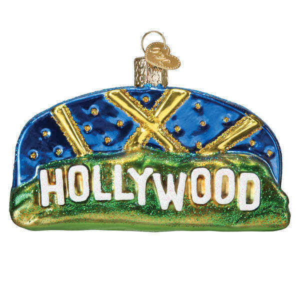 Old World Christmas Hollywood Sign Blown Glass Ornament