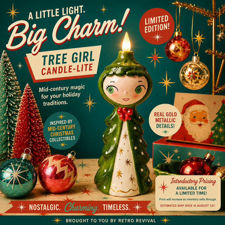 mid century christmas holt howard tree girl promo image