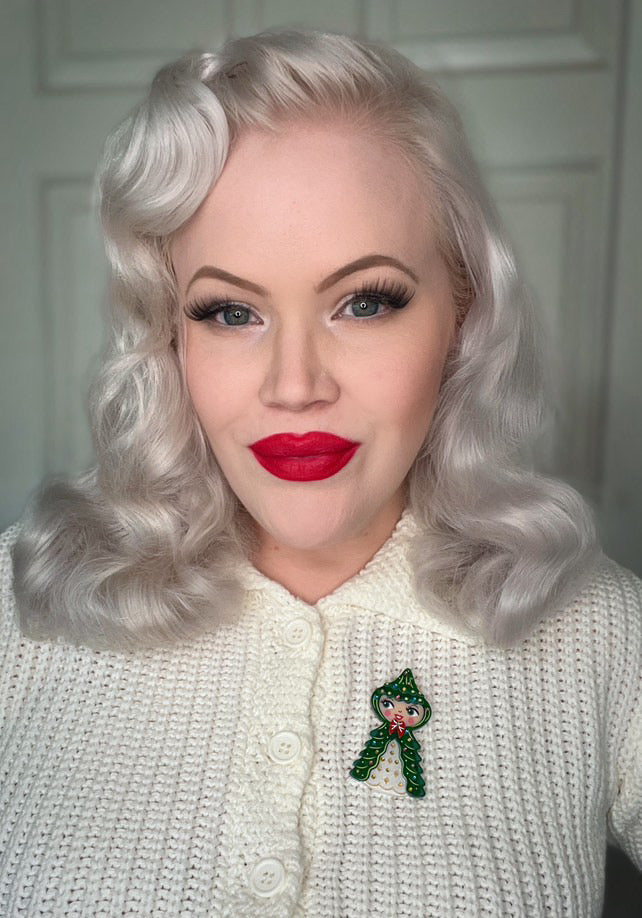 holt howard tree girl vintage christmas brooch