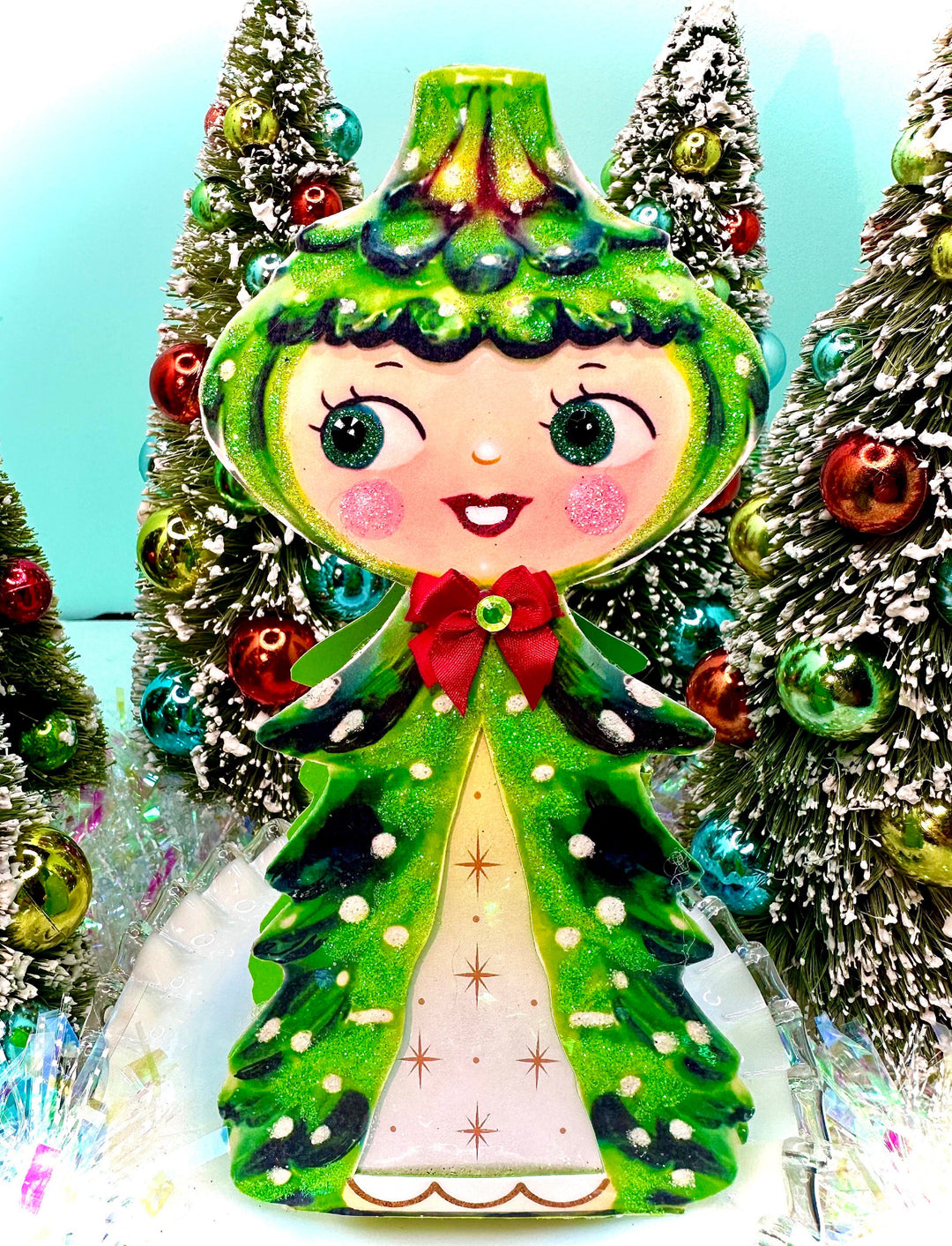 holt howard tree girl vintage christmas brooch retro