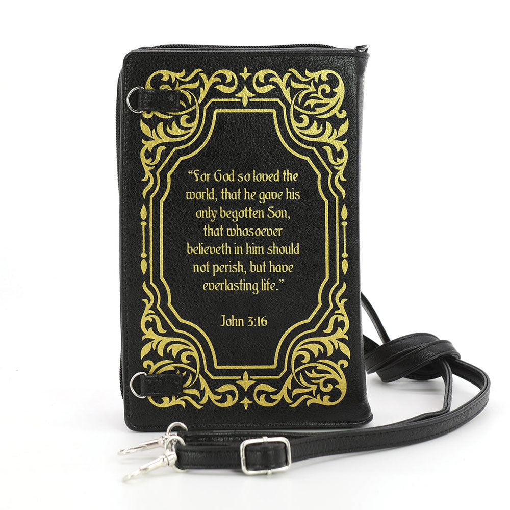 Holy Bible Kjv Book Clutch Bag In Vinyl by Book Bags