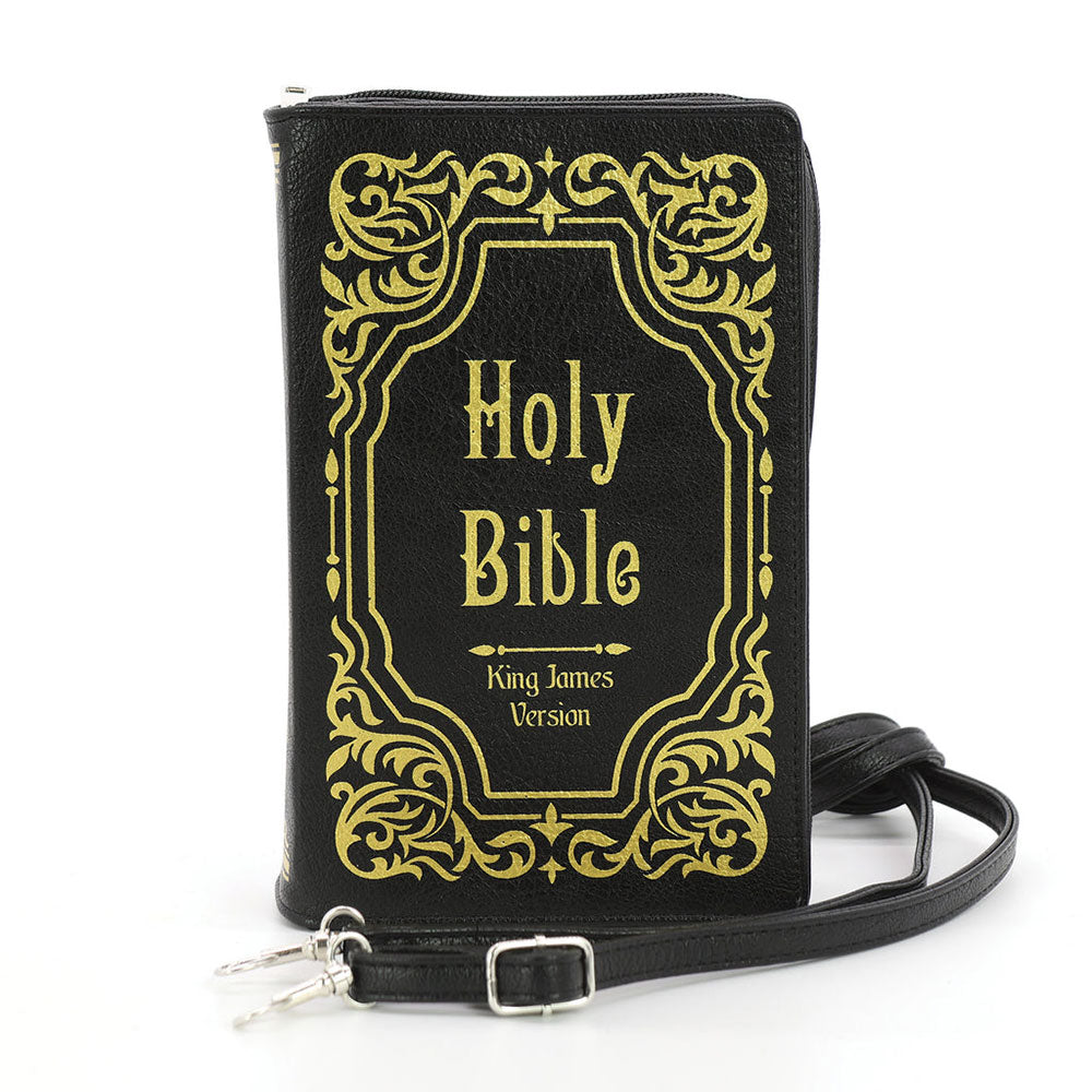 Holy Bible Kjv Book Clutch Bag In Vinyl by Book Bags