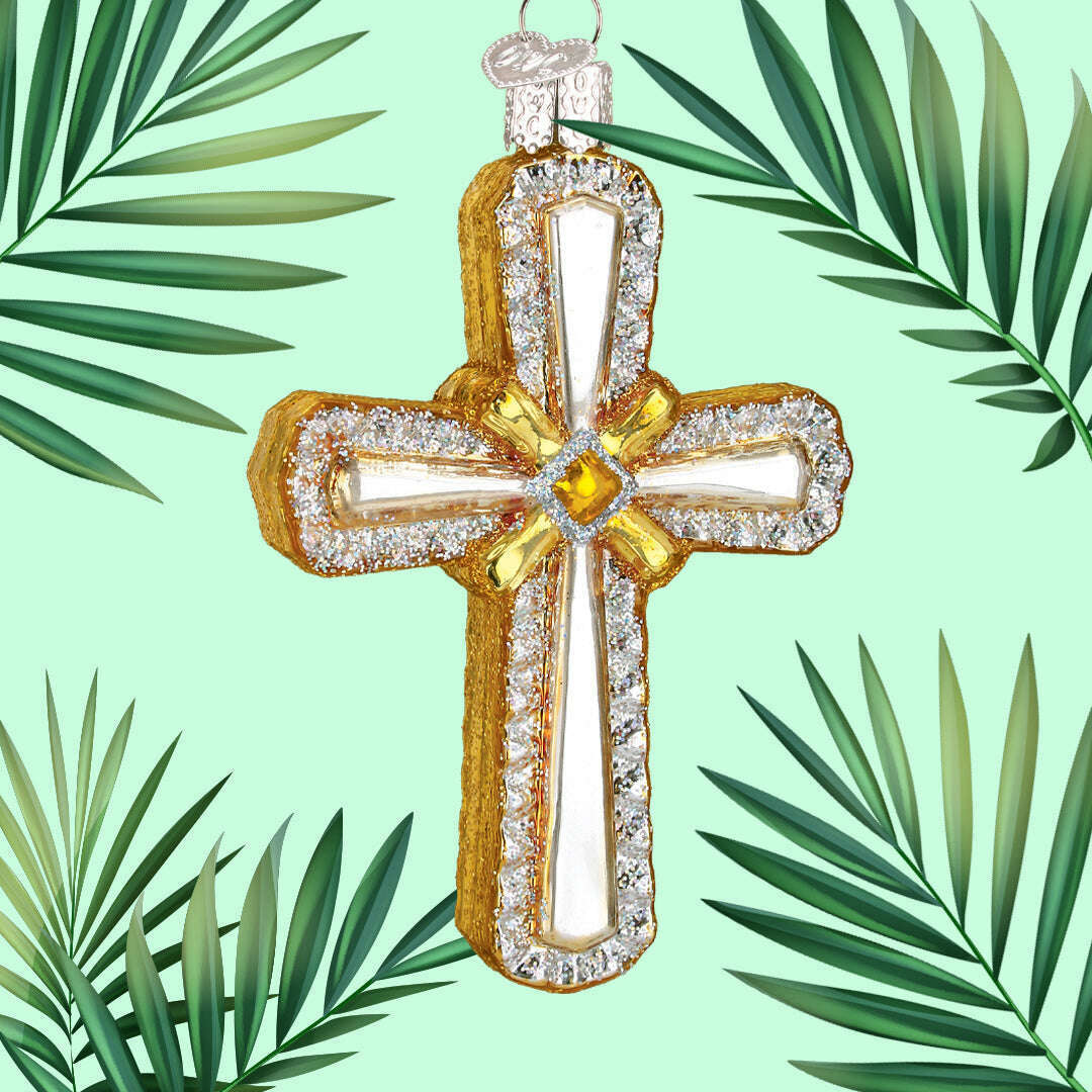 Old World Christmas Holy Cross Blown Glass Ornament