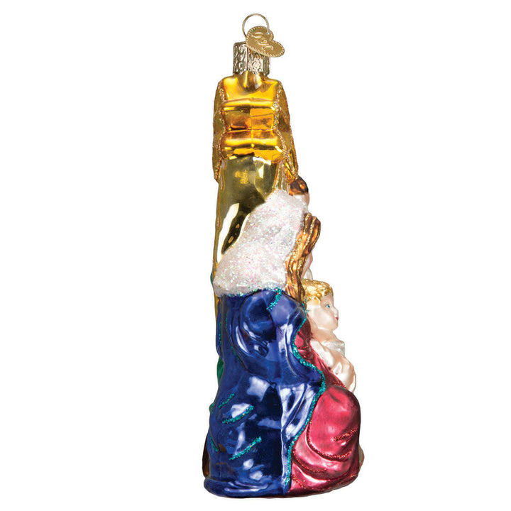 Old World Christmas Holy Family With Star Blown Glass Ornament