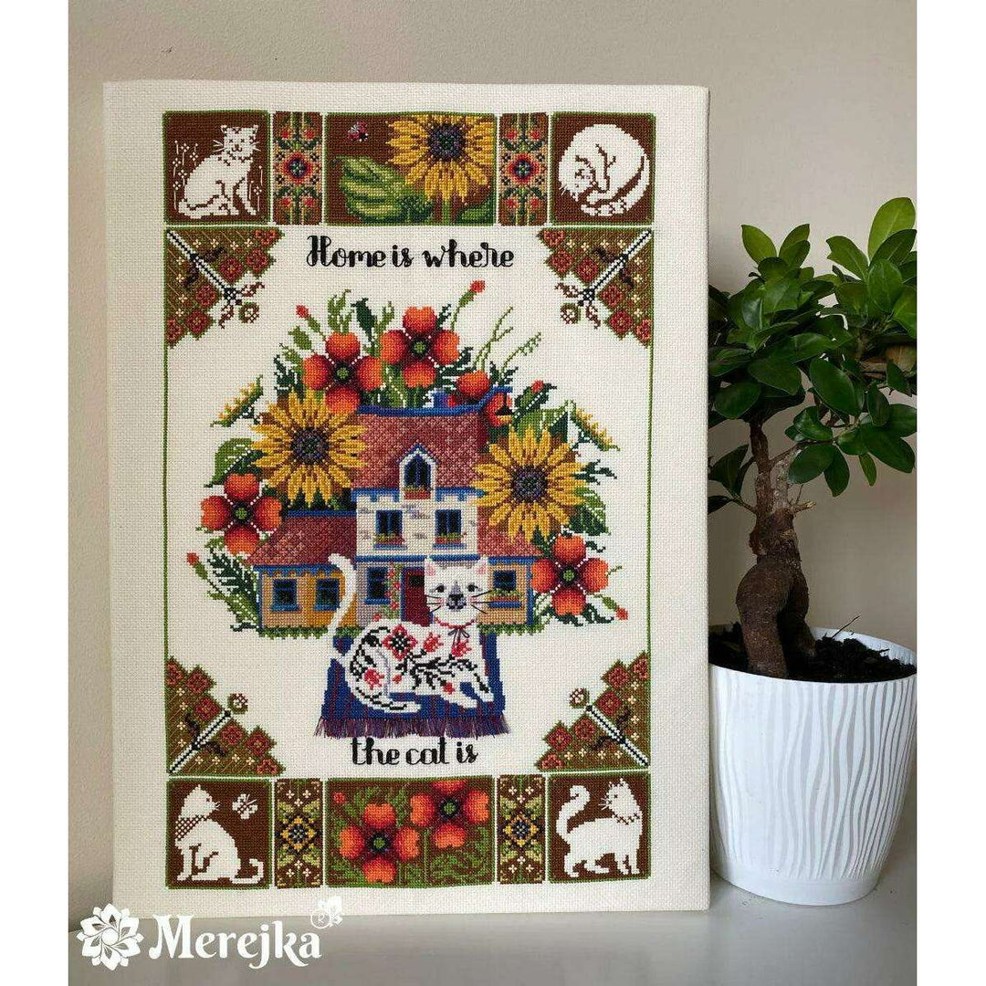 Home is where the cat is K-220 Counted Cross-Stitch Kit