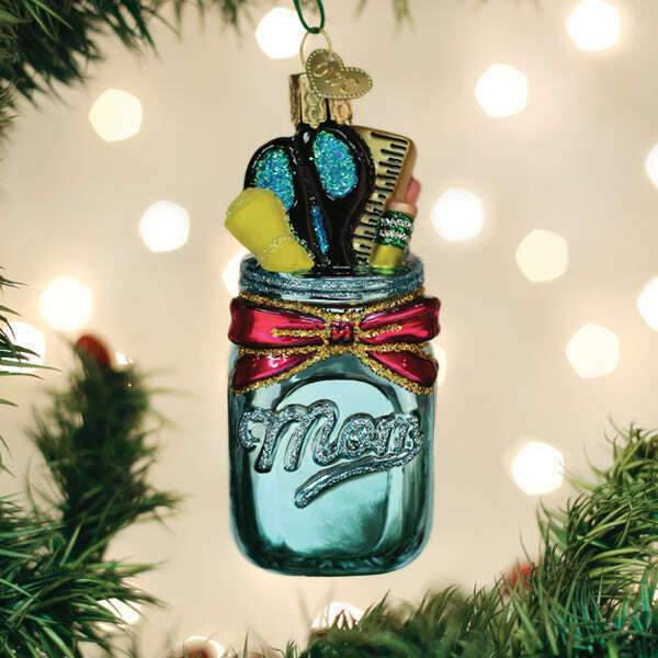 Old World Christmas Homeschooling Mom Blown Glass Ornament