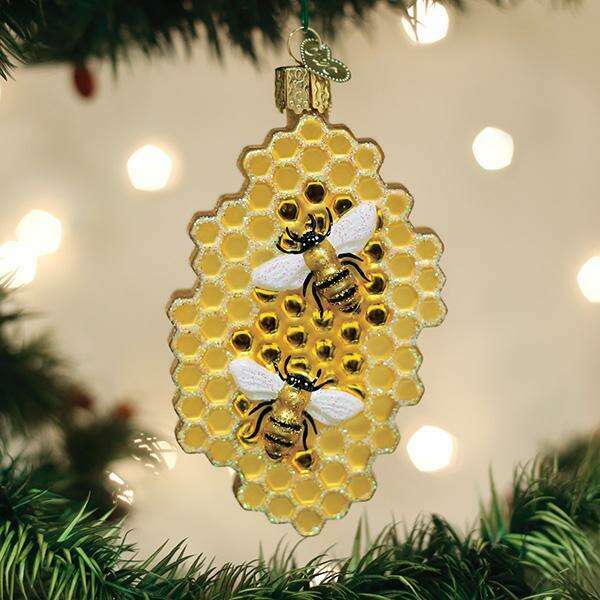 Old World Christmas Honeycomb Blown Glass Ornament