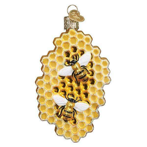 Old World Christmas Honeycomb Blown Glass Ornament