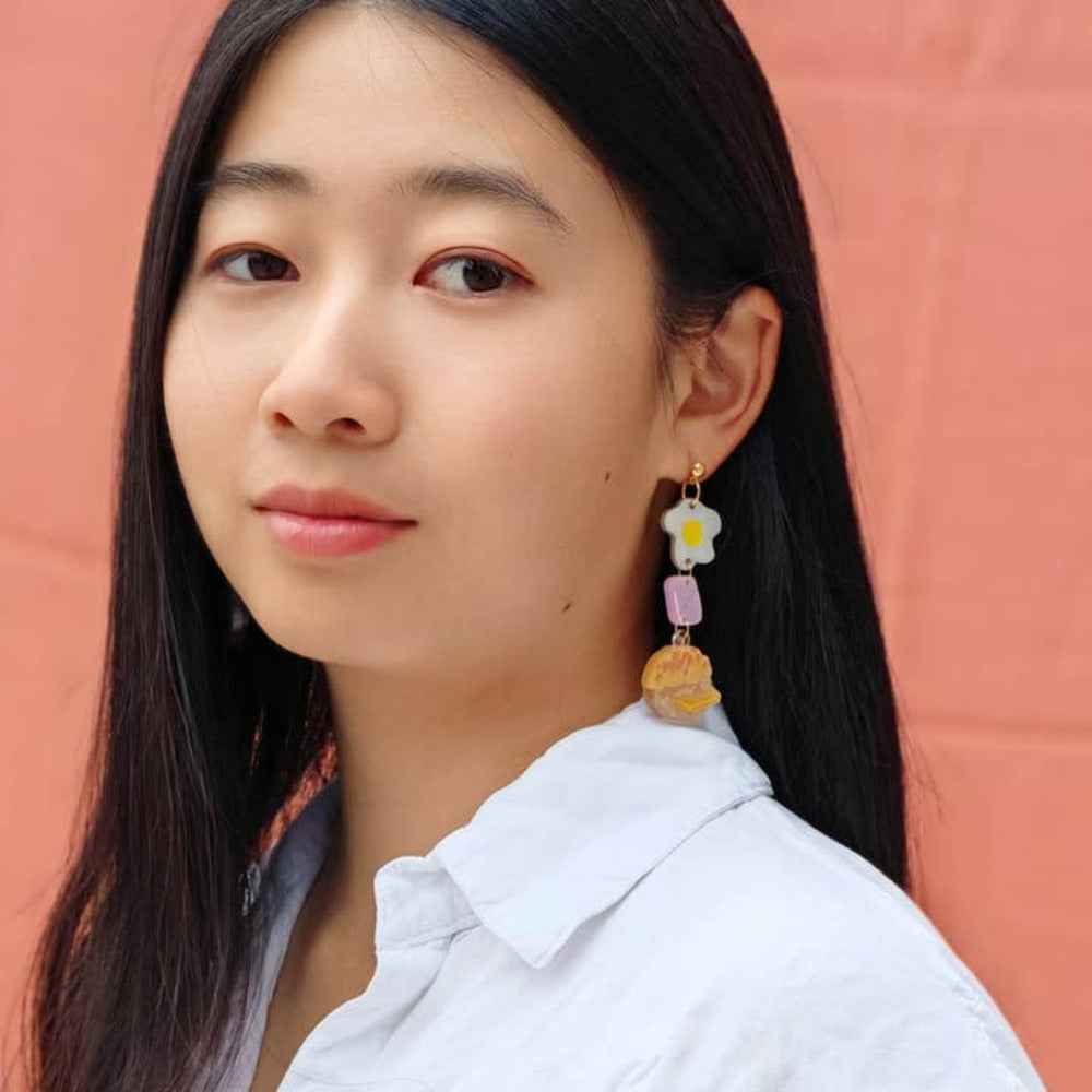 Hong Kong Cafe Breakfast Mismatch Earrings 2