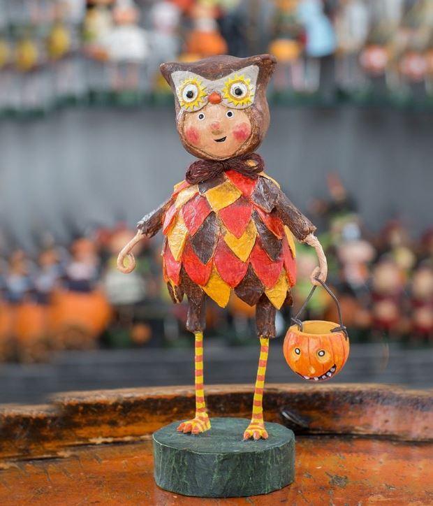 Hoot-N-Hollar Owl Halloween Lori Mitchell Collectible Figurine - Quirks!