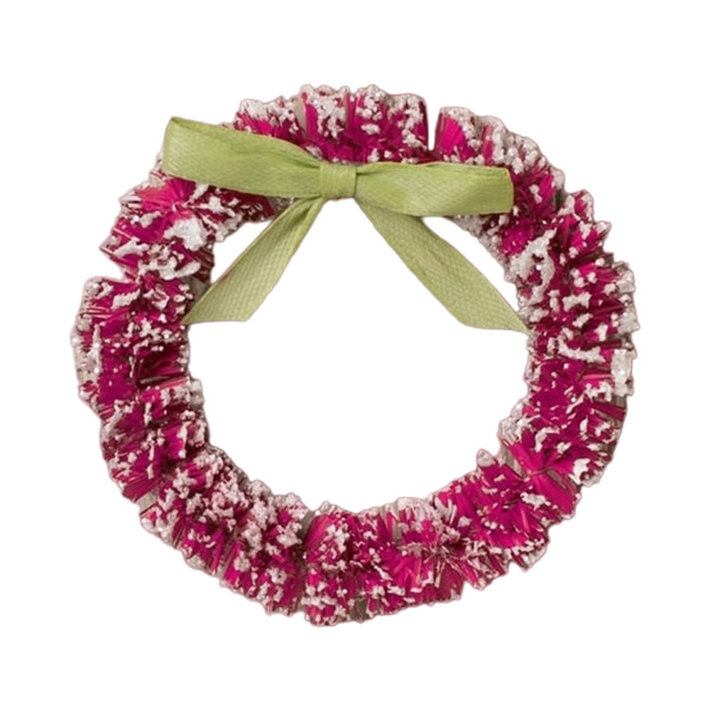 Hot Pink Wreath with Green Bow by Bethany Lowe Designs