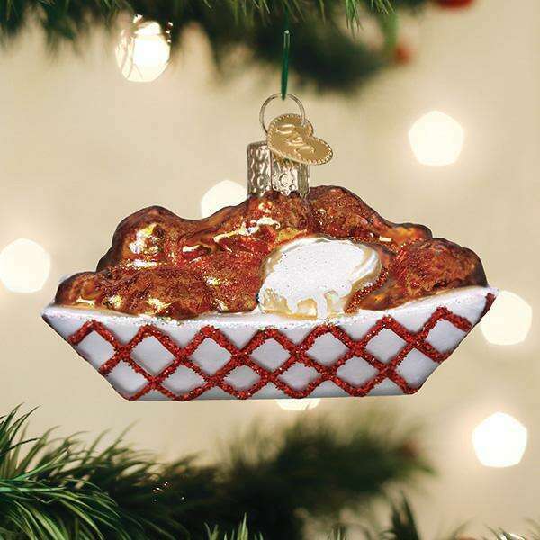Old World Christmas Hot Wings With Dip Blown Glass Ornament