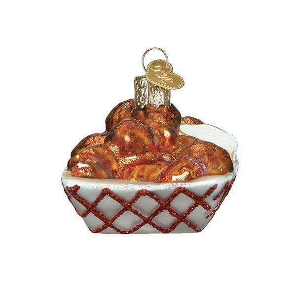 Old World Christmas Hot Wings With Dip Blown Glass Ornament