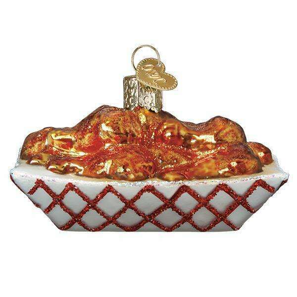 Old World Christmas Hot Wings With Dip Blown Glass Ornament