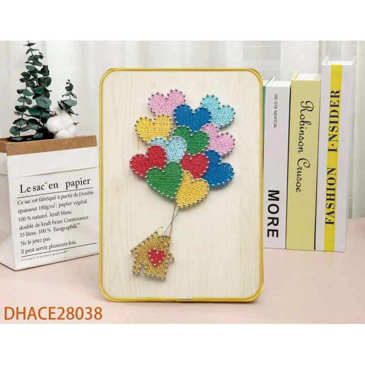House with Balloons String Art Kit with Stand. Simple Decorative DIY String Art Craft Kit M1-3 DHACE28038