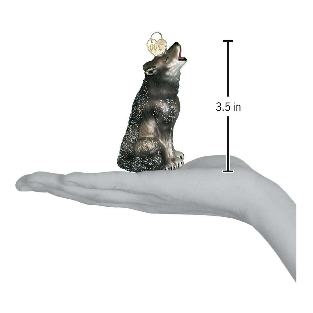 Old World Christmas Howling Wolf Blown Glass Ornament