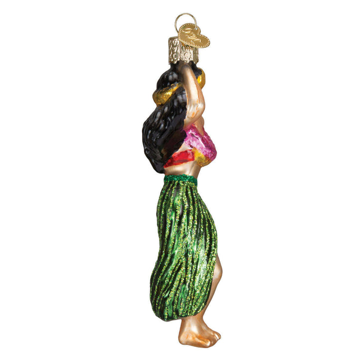 Old World Christmas Hula Dancer Blown Glass Ornament