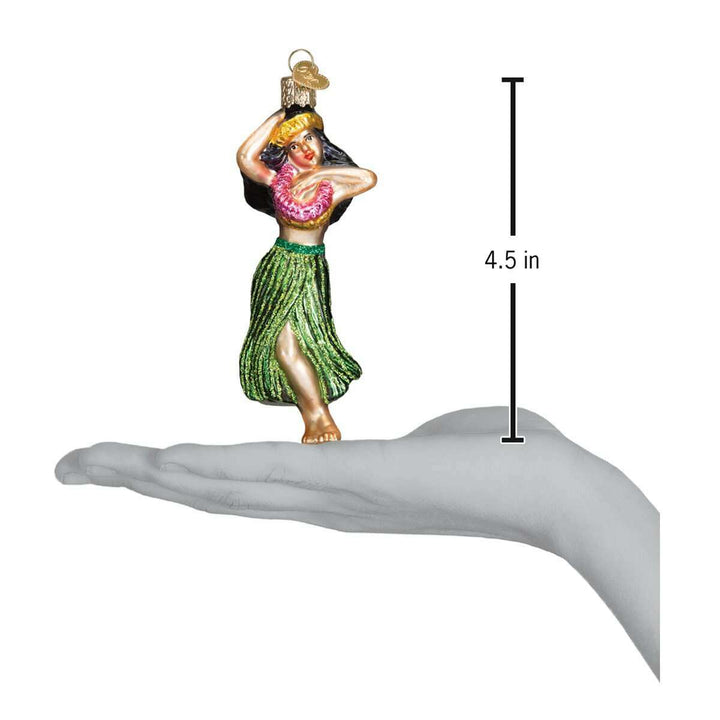 Old World Christmas Hula Dancer Blown Glass Ornament