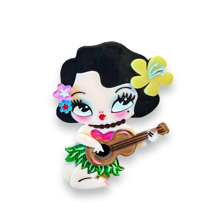 Hula Lula Tiki Girl Brooch by Miss Fluff x Lipstick & Chrome – view 5