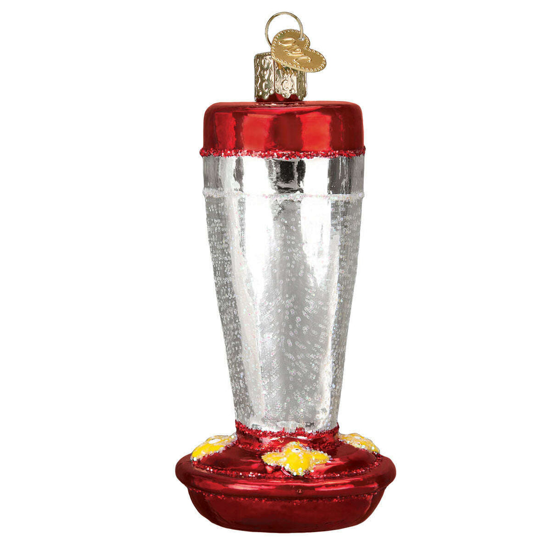 Old World Christmas Hummingbird Feeder Blown Glass Ornament