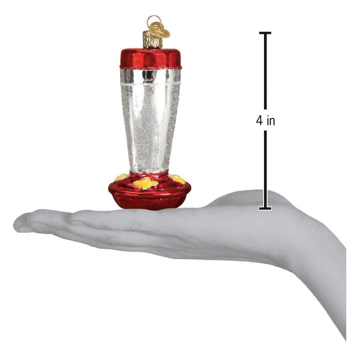 Old World Christmas Hummingbird Feeder Blown Glass Ornament