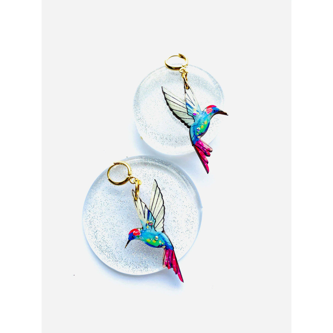 Hummingbird Huggie Hoop Earrings by Rosie Rose Parker