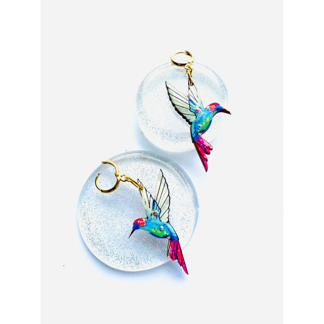 Hummingbird Huggie Hoop Earrings by Rosie Rose Parker