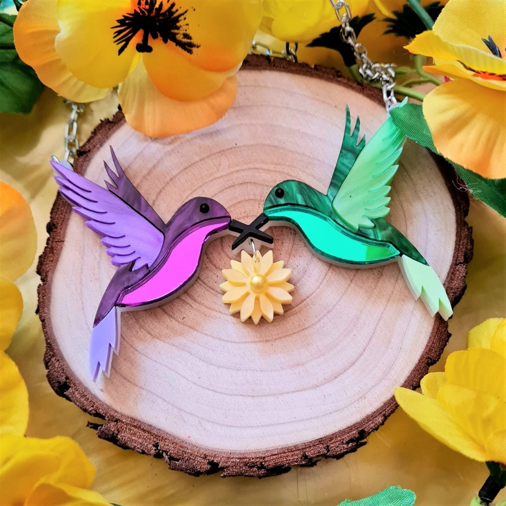 Hummingbird Statement Necklace by Cherryloco Jewellery 1