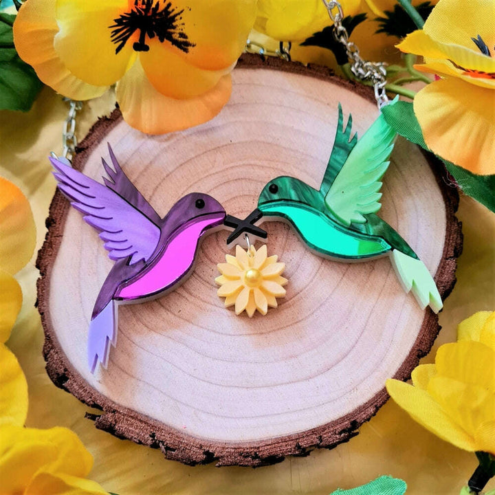 Hummingbird Statement Necklace by Cherryloco Jewellery 1