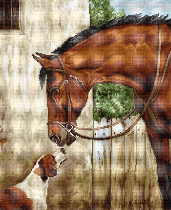 Hunter and Foxhound B580L Counted Cross-Stitch Kit