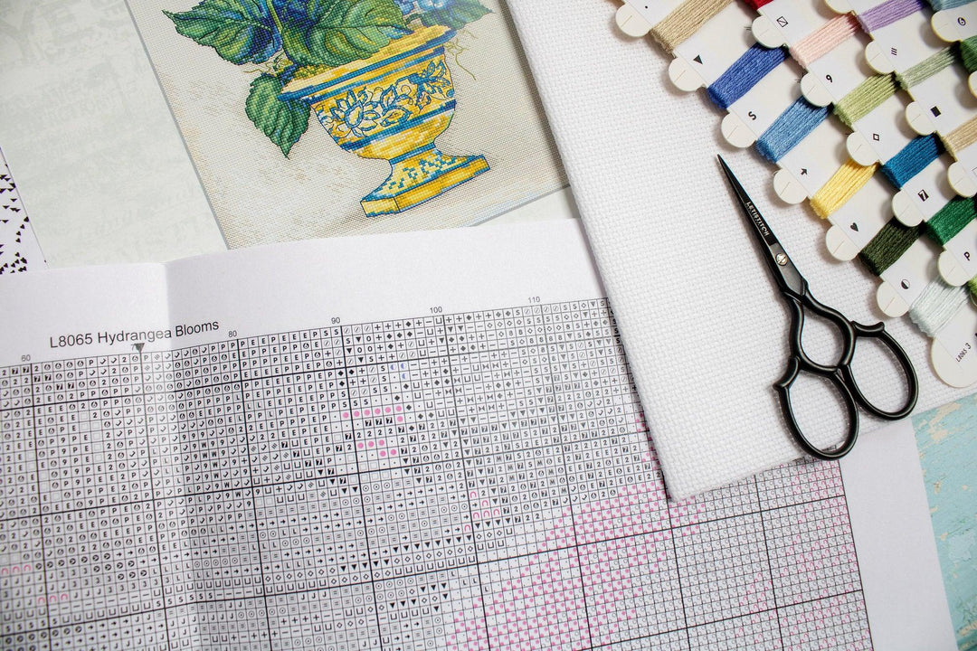 Hydrangea Blooms L8065 Counted Cross Stitch Kit