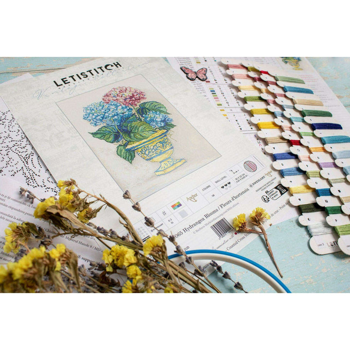 Hydrangea Blooms L8065 Counted Cross Stitch Kit