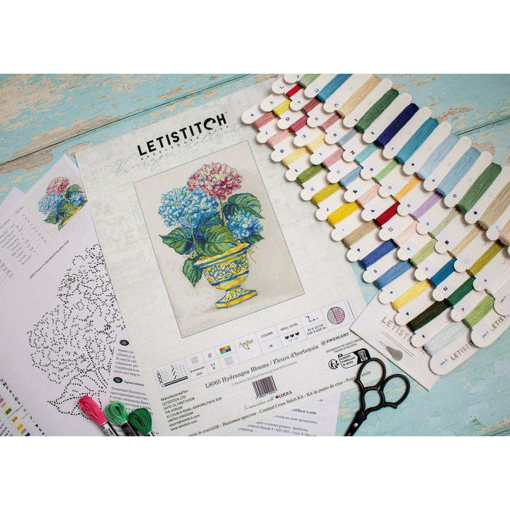 Hydrangea Blooms L8065 Counted Cross Stitch Kit