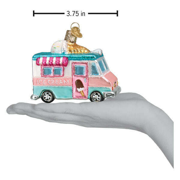 Old World Christmas Ice Cream Truck Blown Glass Ornament