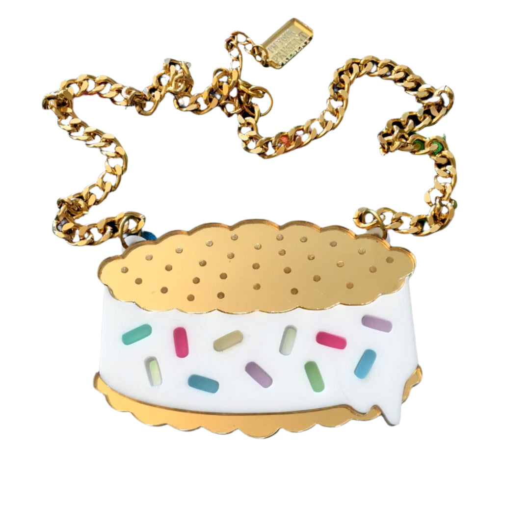 ice cream sandwich statement necklace