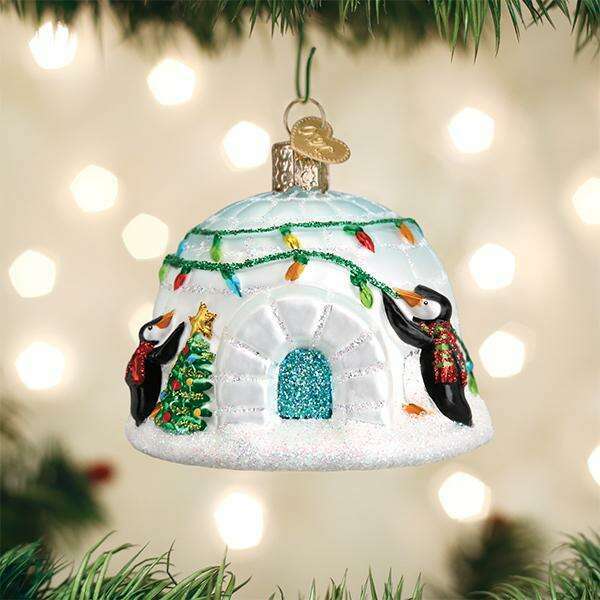 Old World Christmas Igloo Blown Glass Ornament