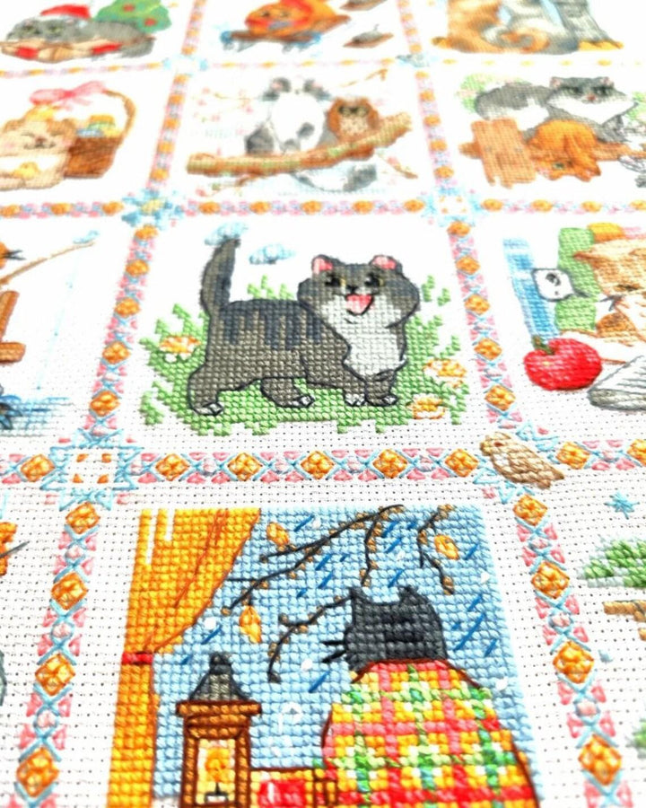 Cat Calendar R2136 Counted Cross Stitch Kit