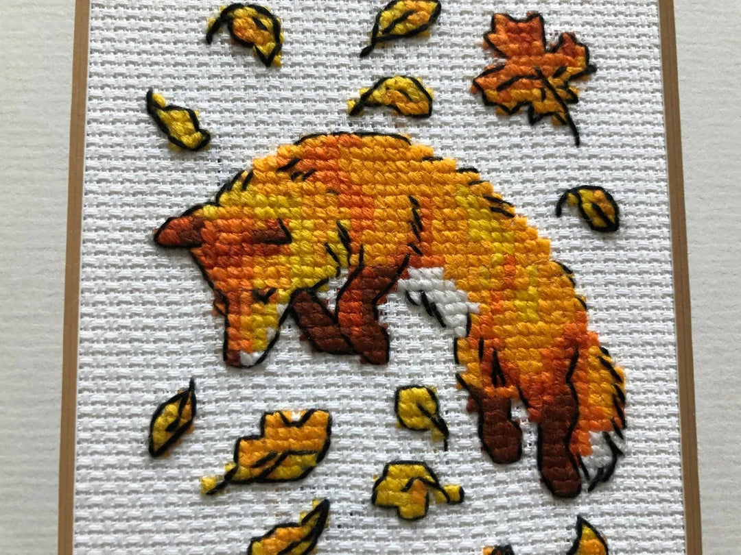 Foxes in Leaves R1879 Counted Cross Stitch Kit