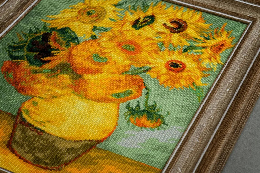 Sunflowers after V. Van Gogh's Painting R2032 Counted Cross Stitch Kit
