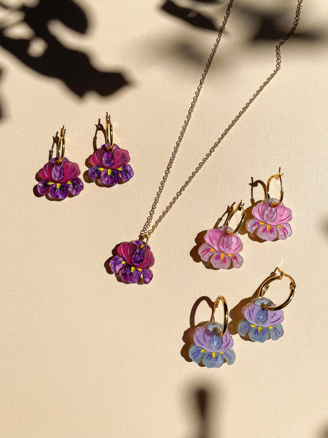 Mini Dark Purple Iris Dangle