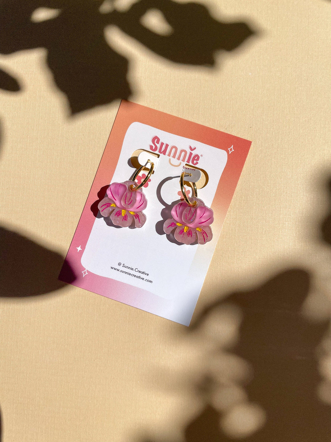 Mini Pink Iris Dangle