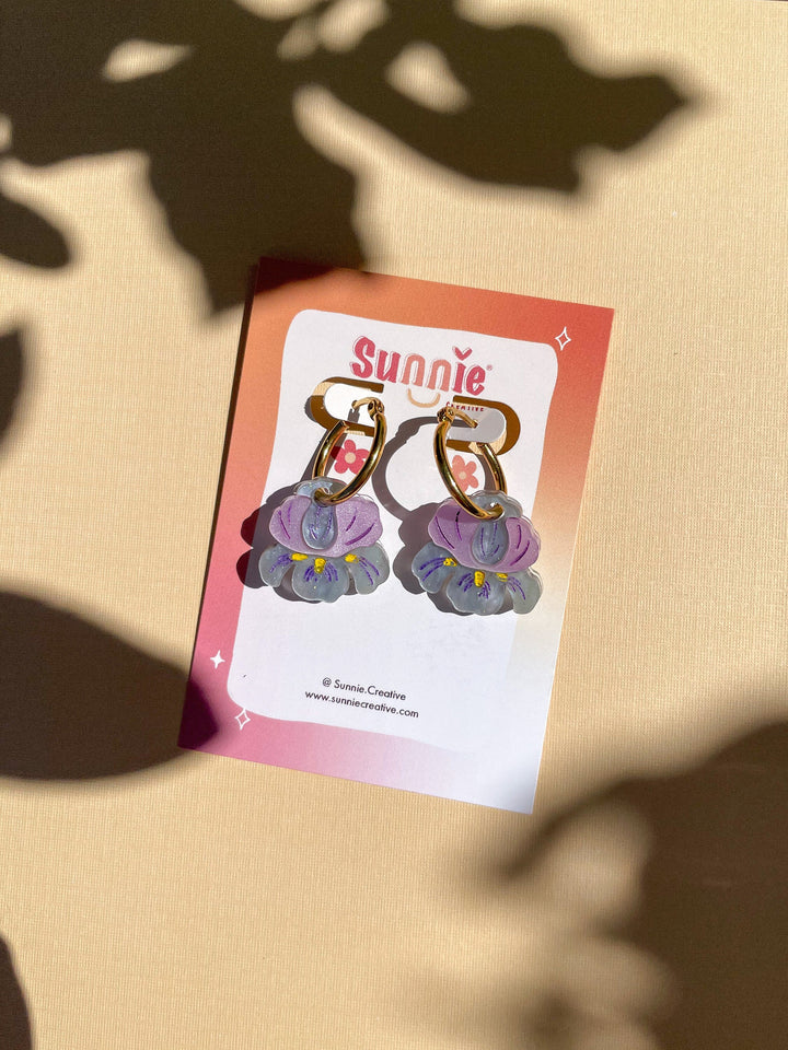 Mini Blue Iris Dangle