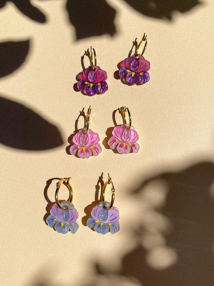 Mini Dark Purple Iris Dangle