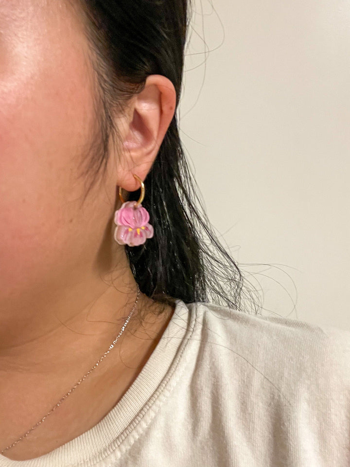 Mini Pink Iris Dangle