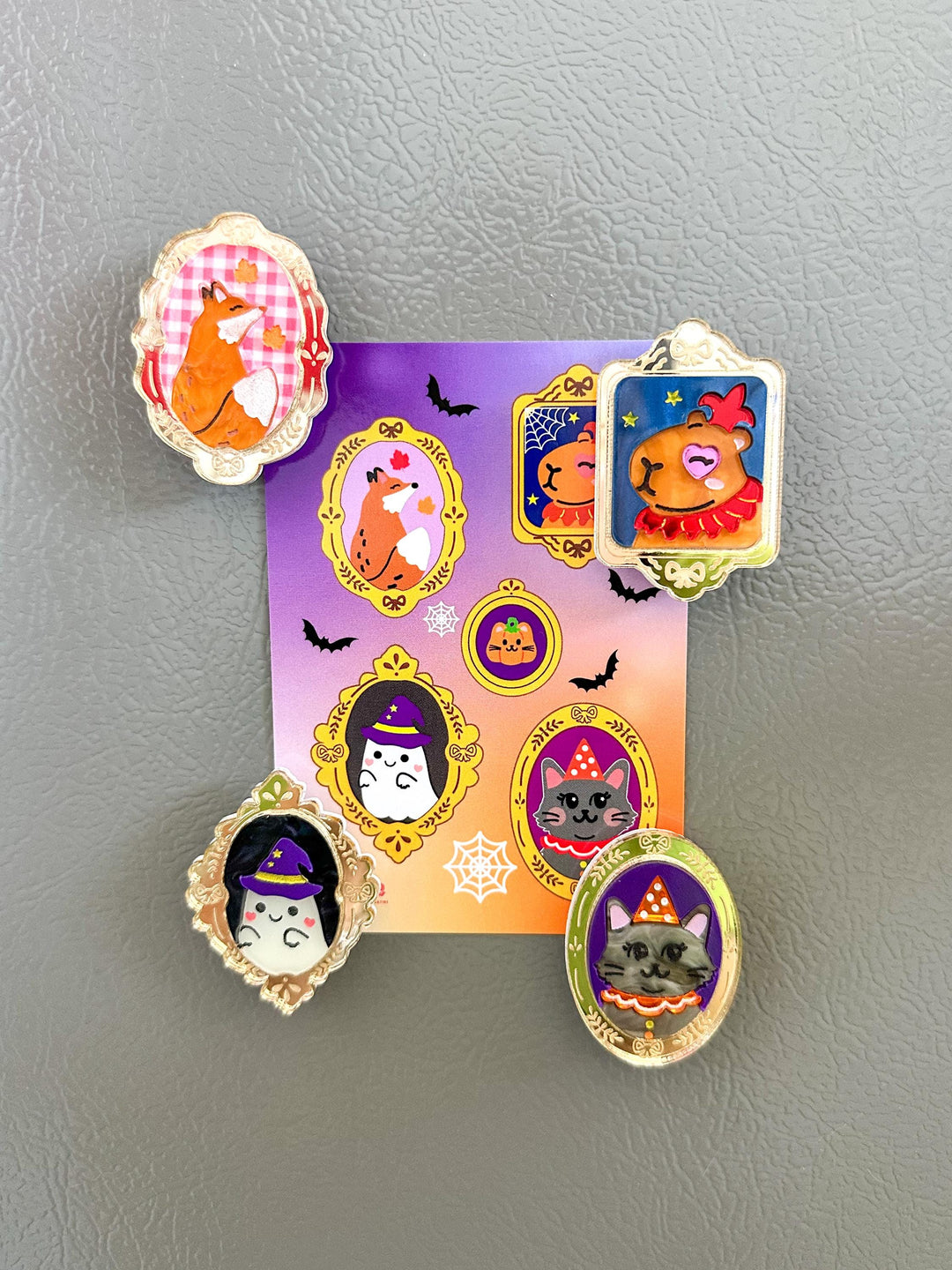 Halloween Animal Portraits Frame Magnet/Brooch