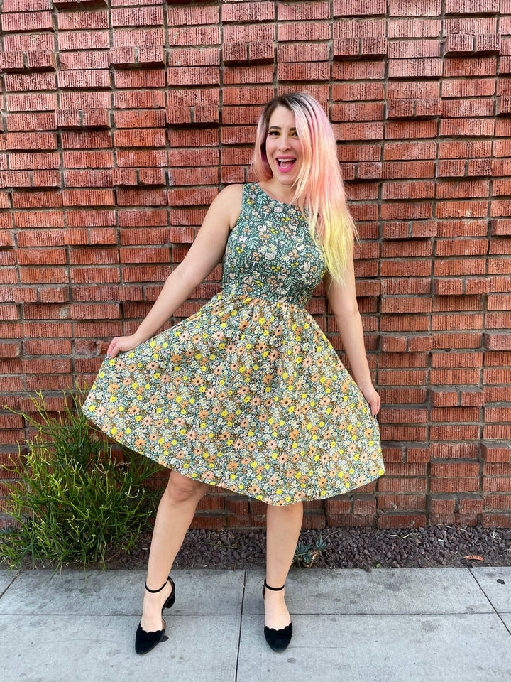 Cats in the Fields Twofer Dress - Plus Sizes only