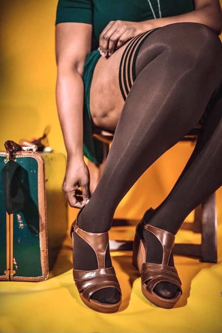 Autumn: Chocolate Opaque Thigh-Highs. Petite to Plus Size