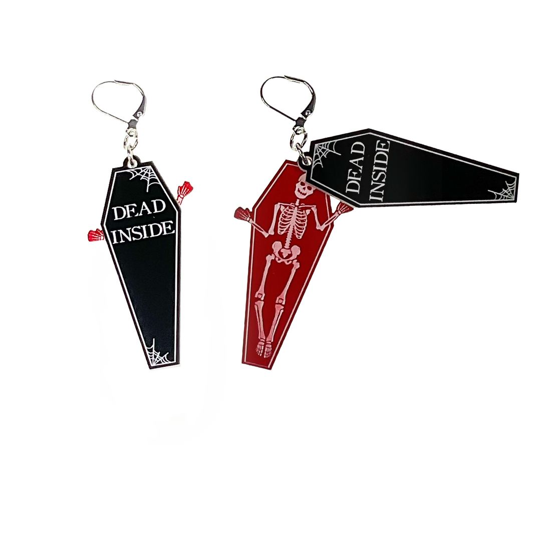 Dead Inside- Open Casket- Dangle Earrings